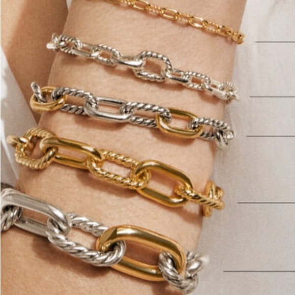 Sterling silver twist oval link Bracelet. - Picture 7 of 8